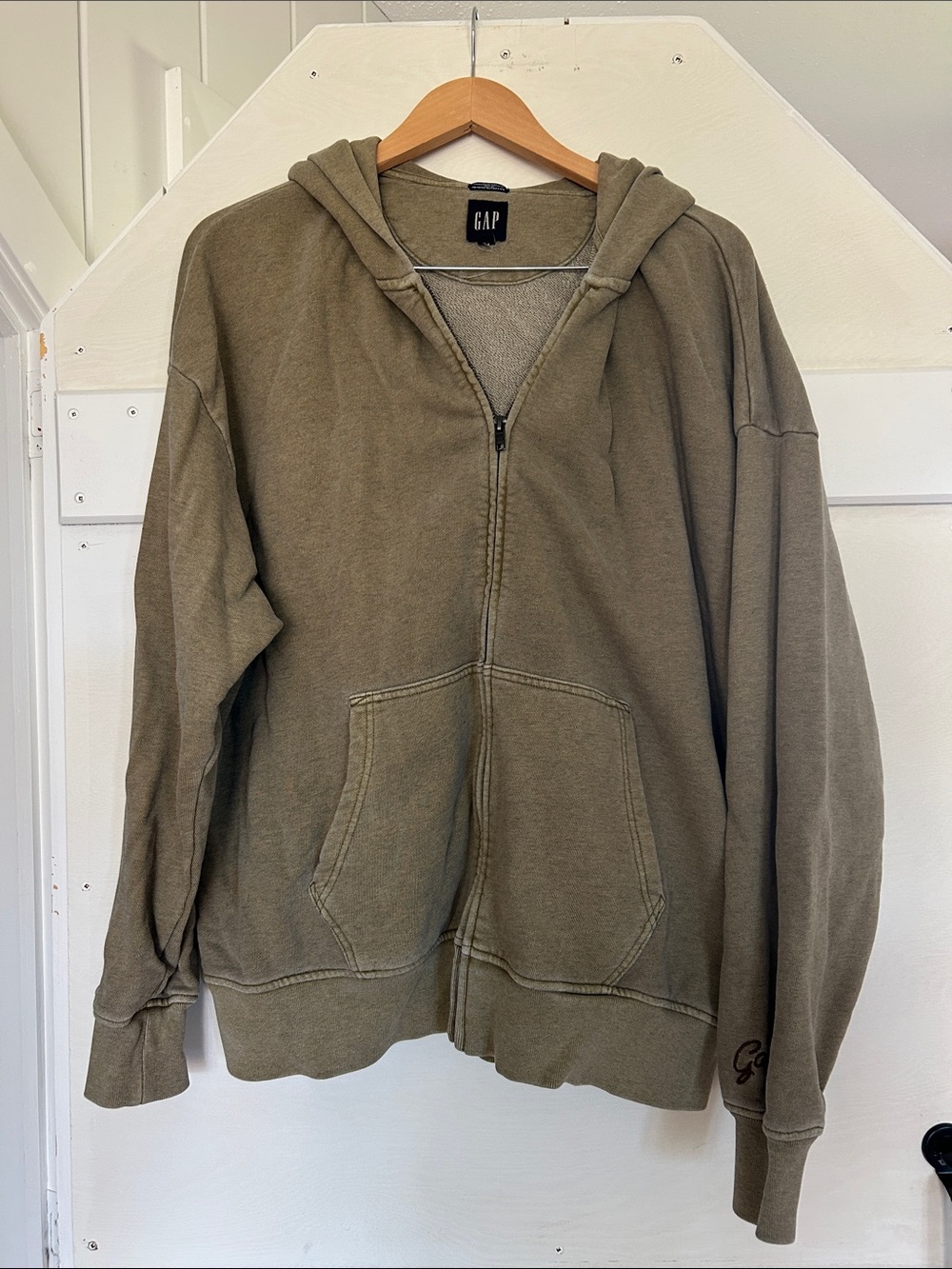 Faded green Gap zip up hoodie